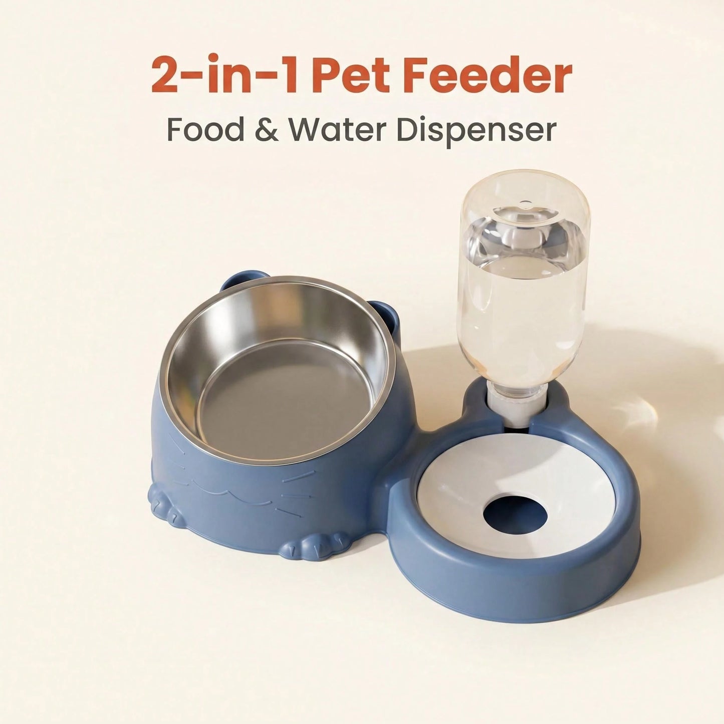 2-in-1 Automatic Cat & Dog Food and Water Bowl – Elevated Pet Feeder