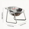 420ml Elevated Stainless Steel Cat Bowl – 15° Tilted Bowl with Stand