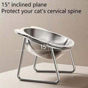 420ml Elevated Stainless Steel Cat Bowl – 15° Tilted Bowl with Stand