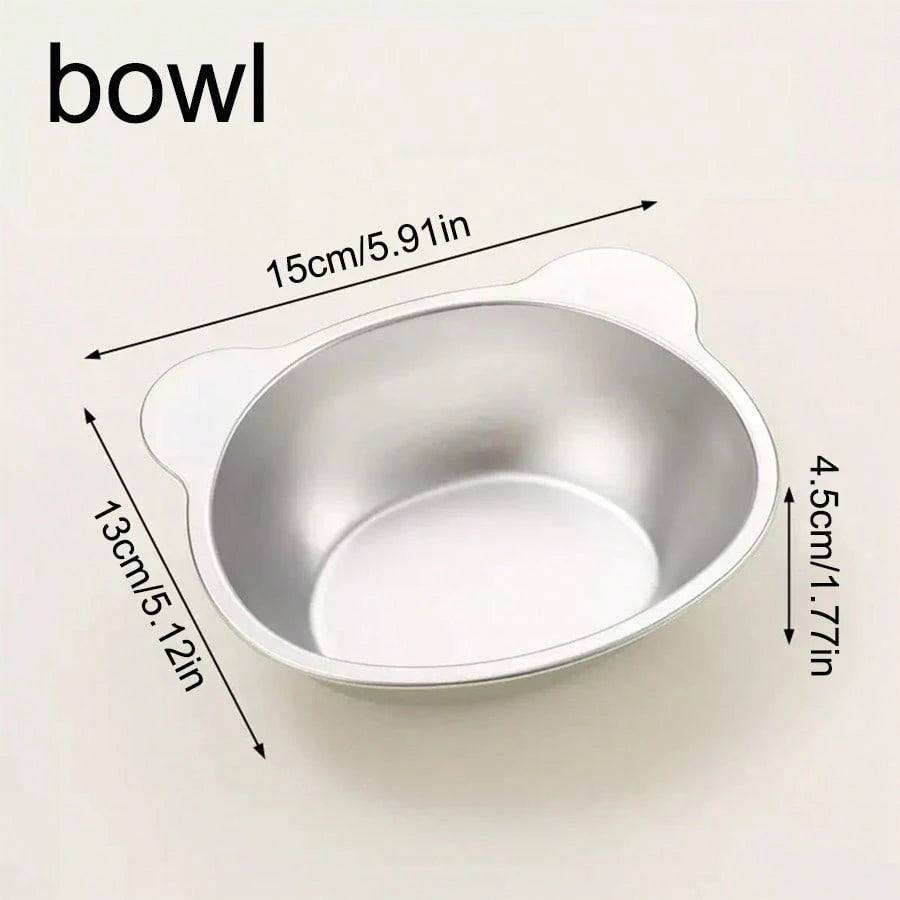 420ml Elevated Stainless Steel Cat Bowl – 15° Tilted Bowl with Stand