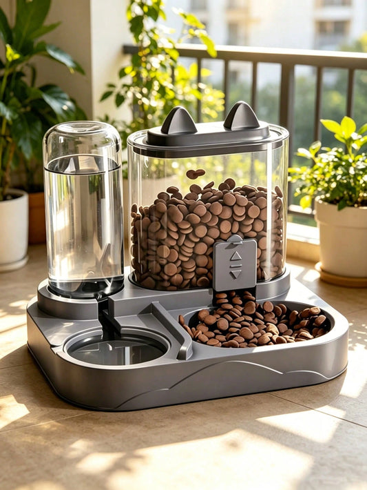 2-in-1 Cat Feeder & Water Dispenser | Automatic Pet Feeding Station