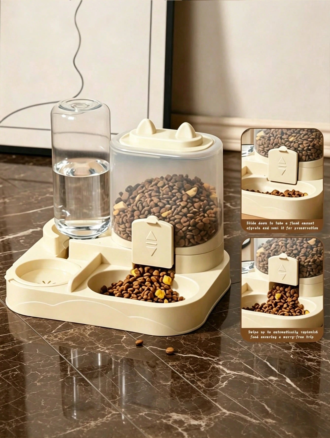 2-in-1 Cat Feeder & Water Dispenser | Automatic Pet Feeding Station