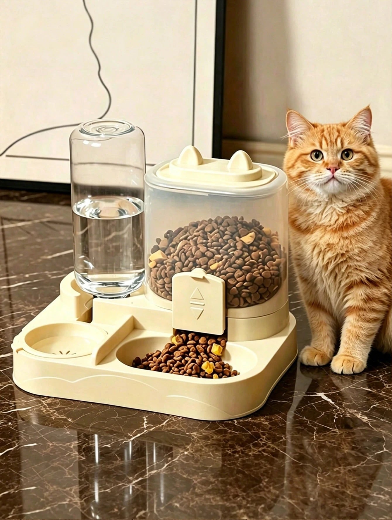 2-in-1 Cat Feeder & Water Dispenser | Automatic Pet Feeding Station