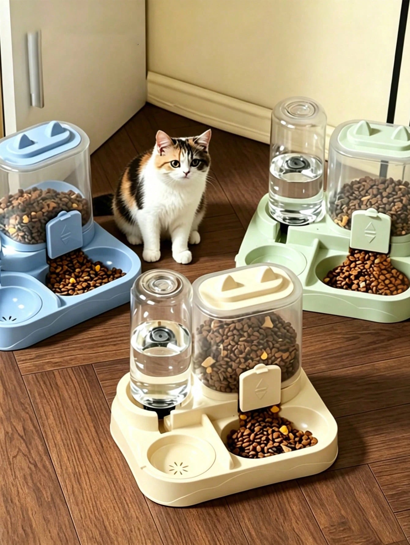 2-in-1 Cat Feeder & Water Dispenser | Automatic Pet Feeding Station