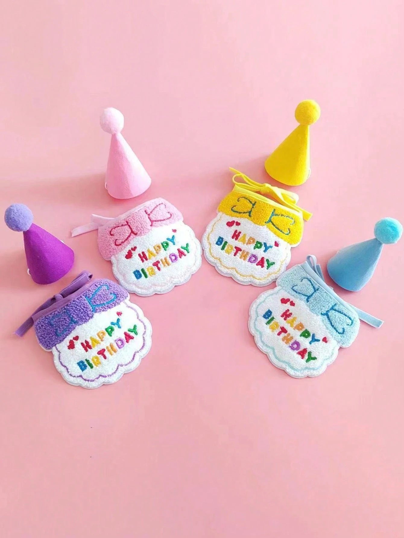 Dog & Cat Birthday Hat & Bandana Set | Happy Birthday Pet Party Outfit