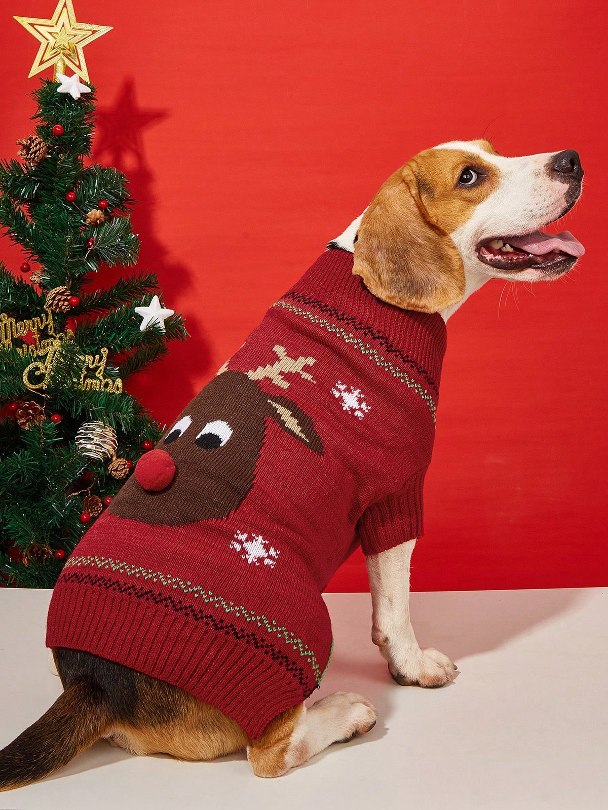 Christmas Reindeer Dog Sweater – Festive Pet Clothing