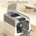 Extra Large Enclosed Cat Litter Box with Front Entry & Top Exit | Drawer Design with Scoop