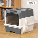 Extra Large Enclosed Cat Litter Box with Front Entry & Top Exit | Drawer Design with Scoop