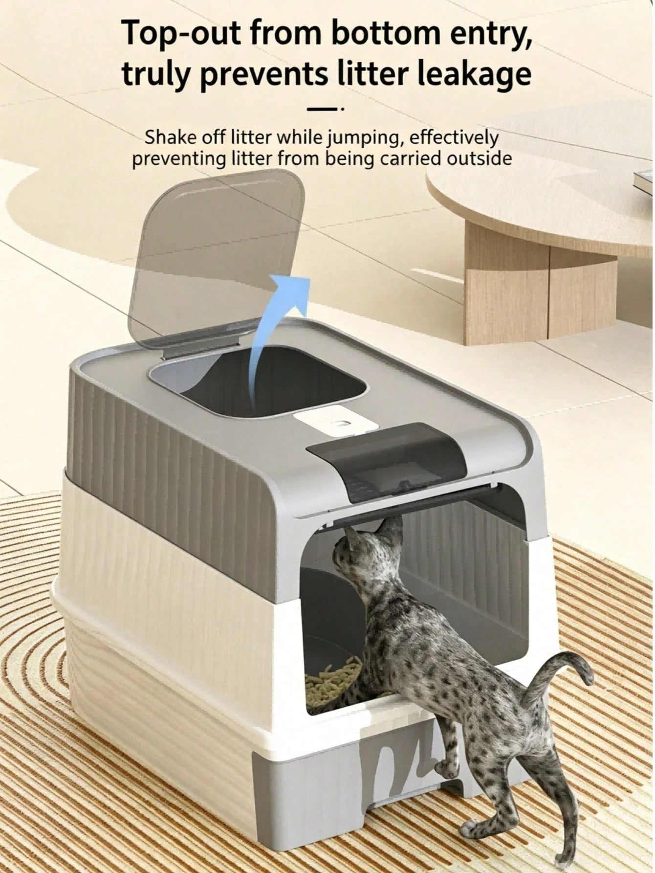 Extra Large Enclosed Cat Litter Box with Front Entry & Top Exit | Drawer Design with Scoop