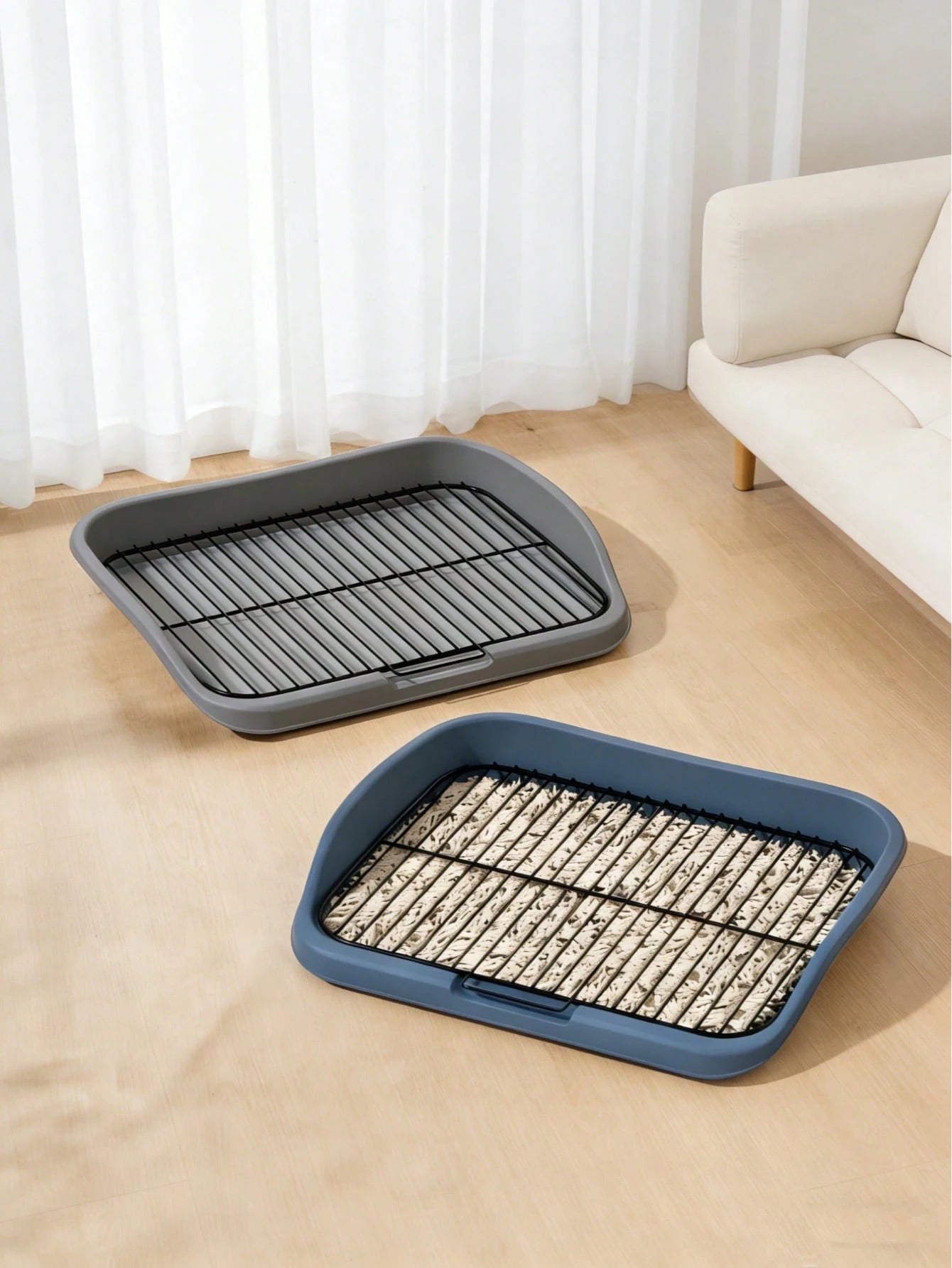 Medium Iron Wire Pet Toilet – Double-Layer Washable Dog & Cat Potty