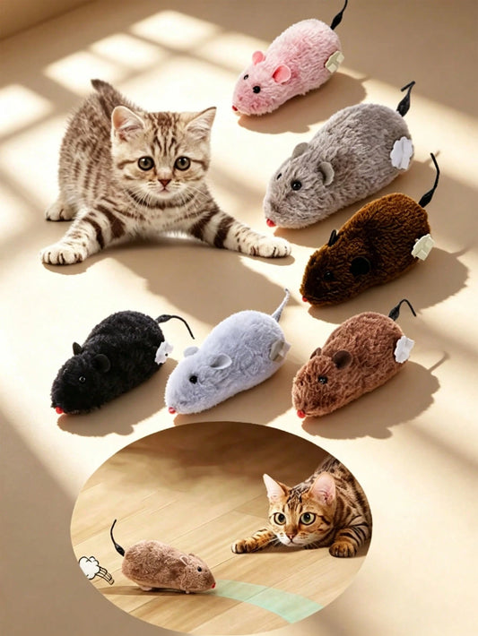 Clockwork Mouse Cat Toy | Wind-Up Interactive Toys for Cats