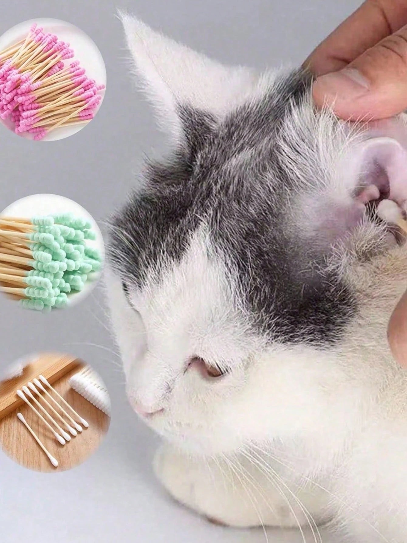 100pcs Pet Ear Cleaning Swabs | Grooming & Tear Stain Care