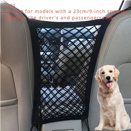 Pet Car Barrier Net with Storage Pocket | Universal Dog Car Divider