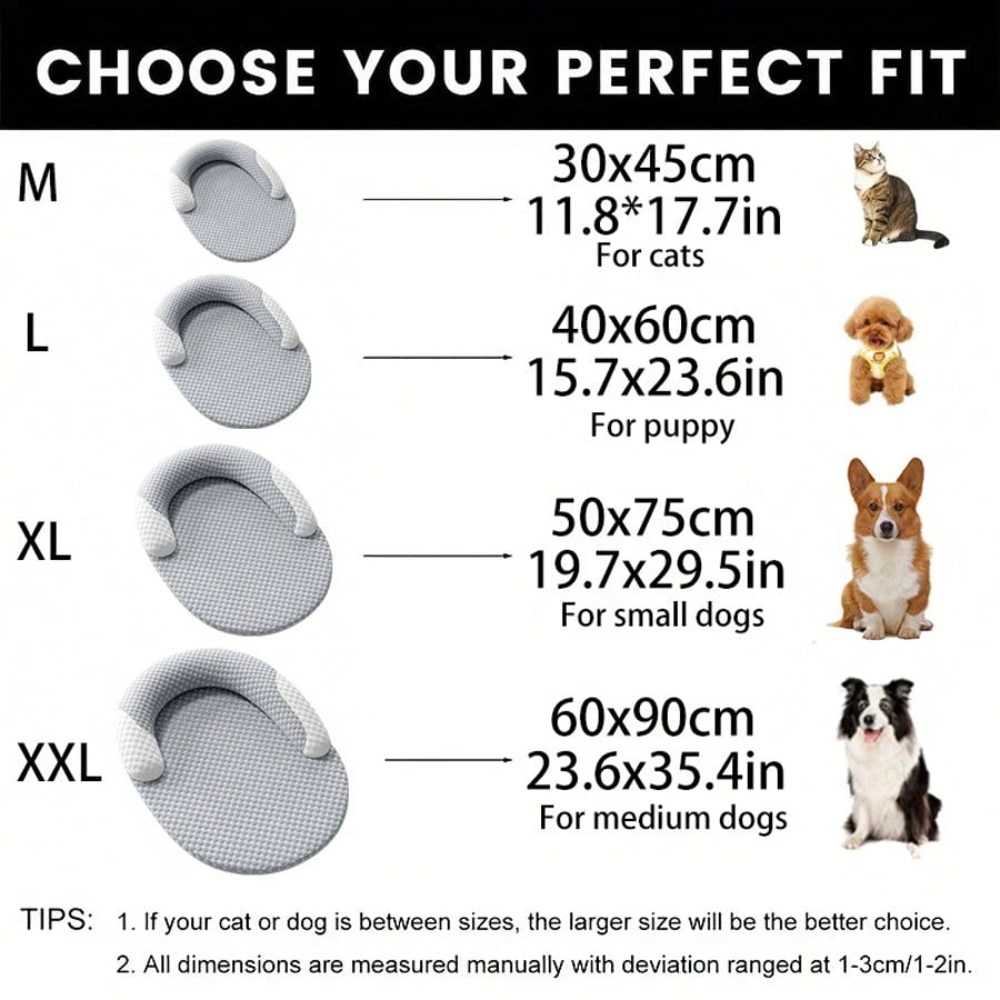 Cooling Ice Bean Cat & Dog Bed – Breathable Washable Summer Pet Mat
