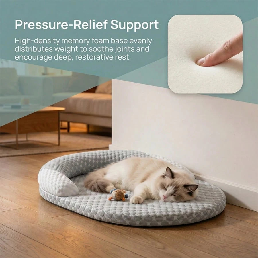 Cooling Ice Bean Cat & Dog Bed – Breathable Washable Summer Pet Mat