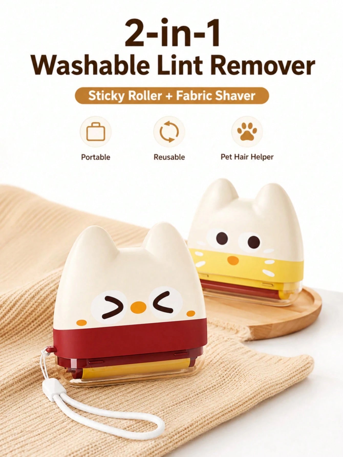 Mini Reusable Lint Roller Set | Pet Hair Remover for Clothes & Furniture