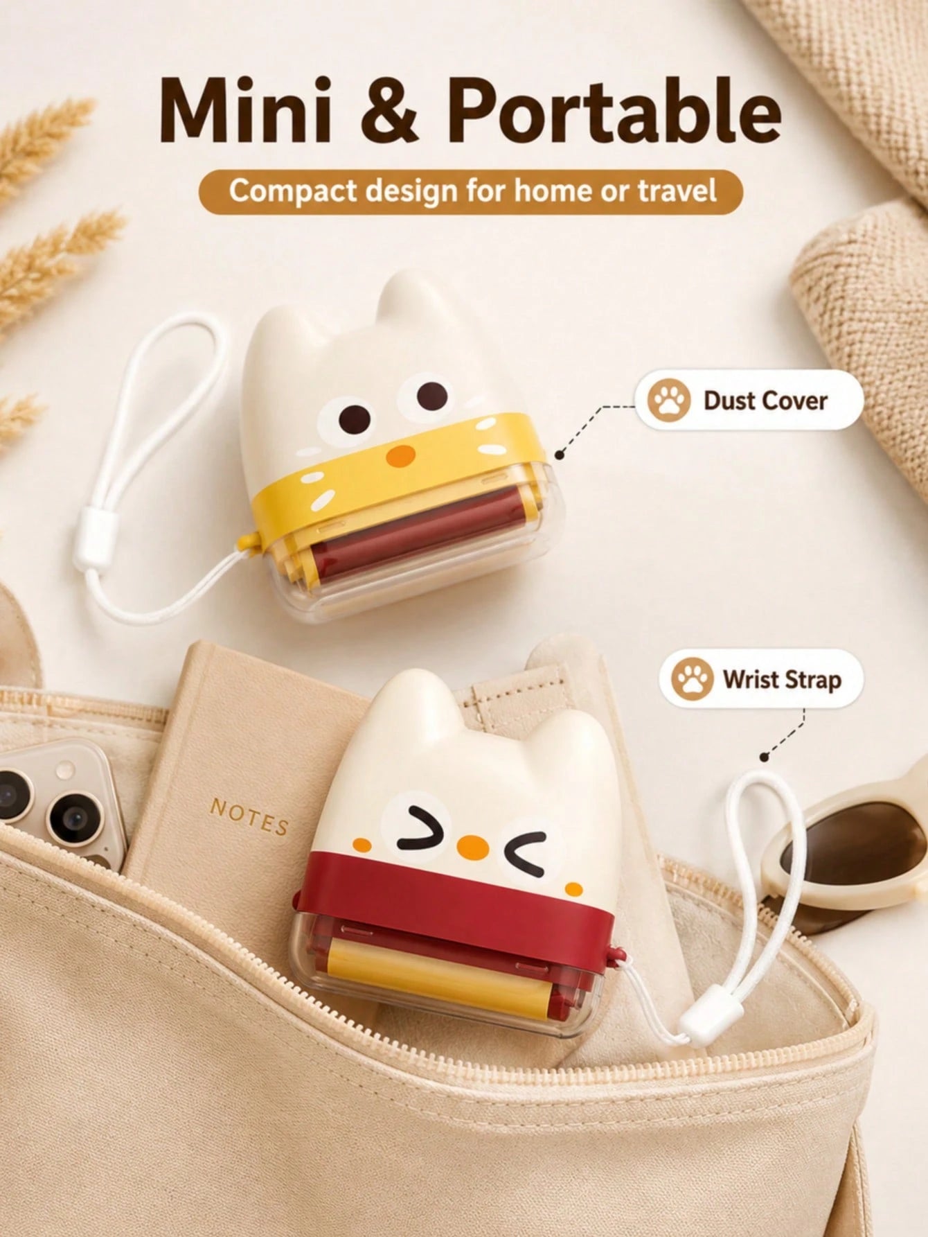 Mini Reusable Lint Roller Set | Pet Hair Remover for Clothes & Furniture