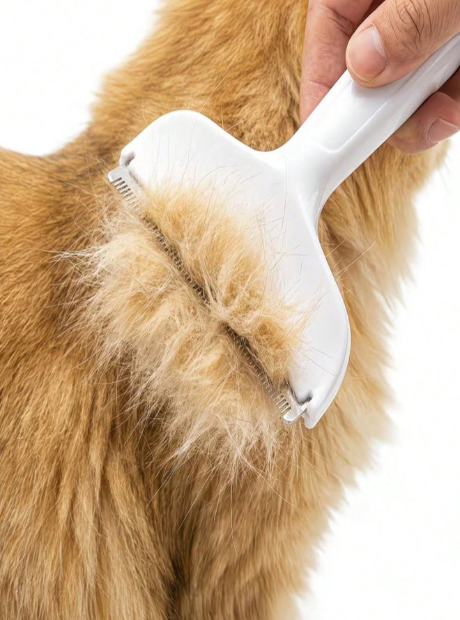 V-Shaped Pet Grooming Comb – Undercoat & Loose Hair Remover