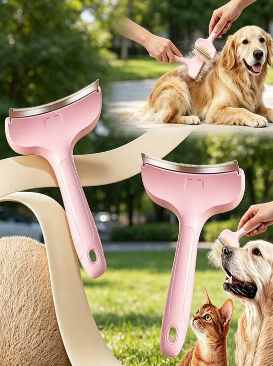 V-Shaped Pet Grooming Comb – Undercoat & Loose Hair Remover