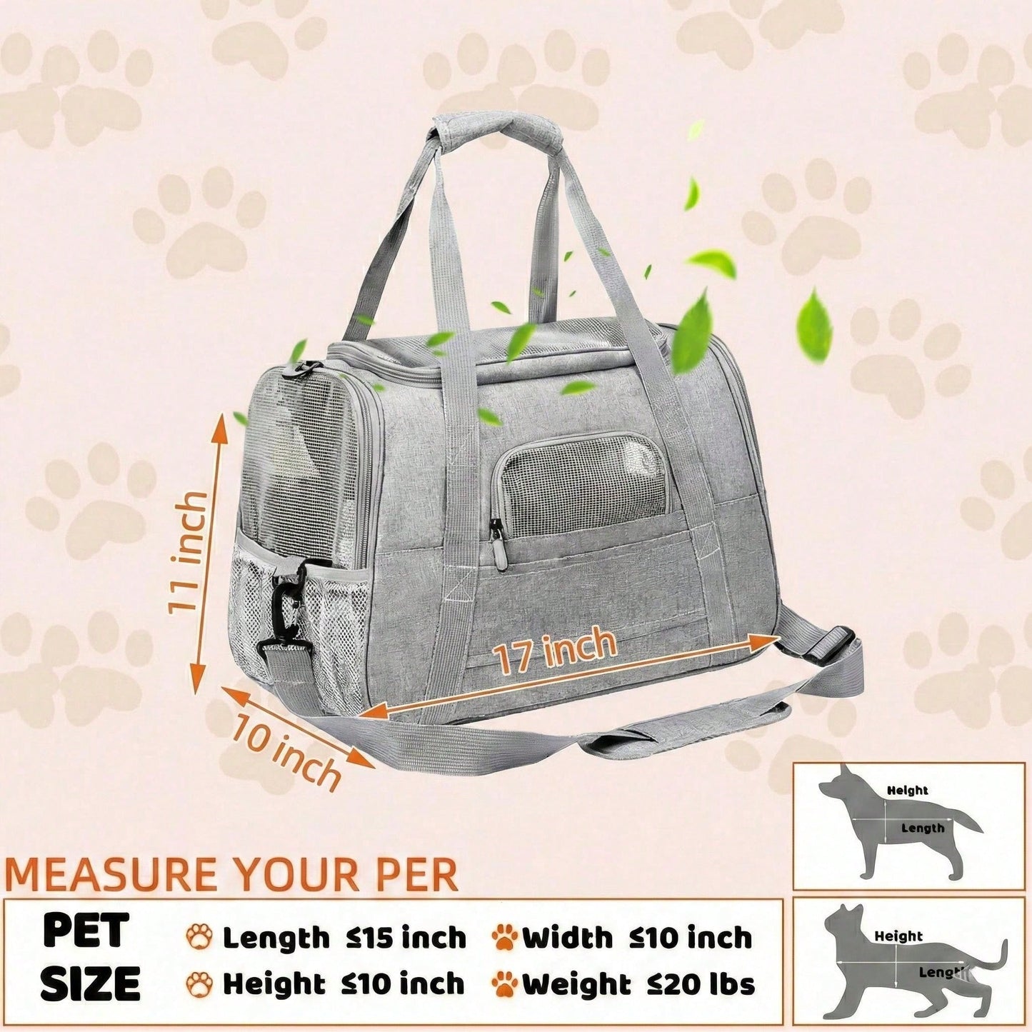 Soft Pet Carrier Bag | Foldable Breathable Cat & Dog Travel Carrier
