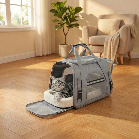 Soft Pet Carrier Bag | Foldable Breathable Cat & Dog Travel Carrier