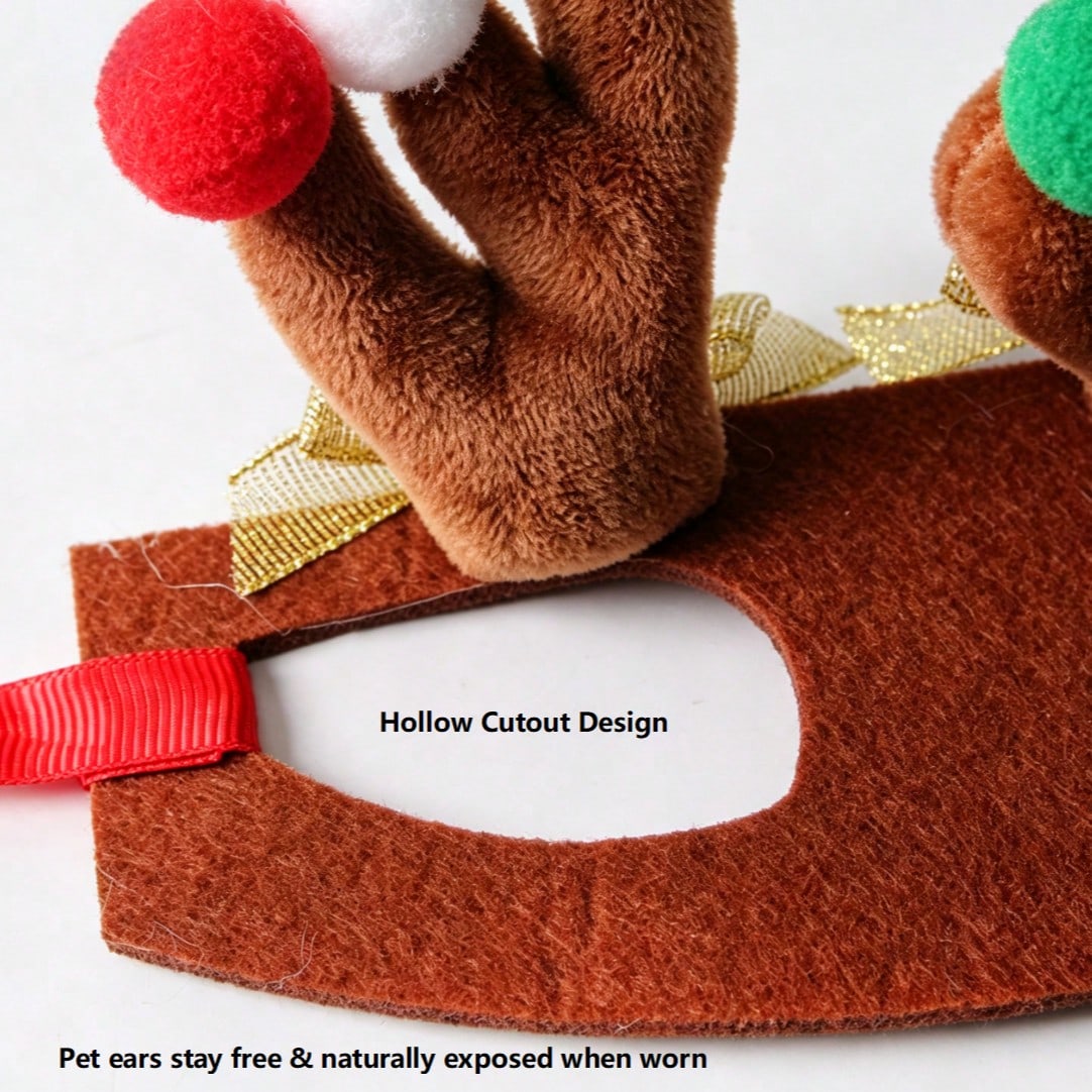 Christmas Reindeer Antler Headband for Dogs & Cats – Pet Holiday Accessory