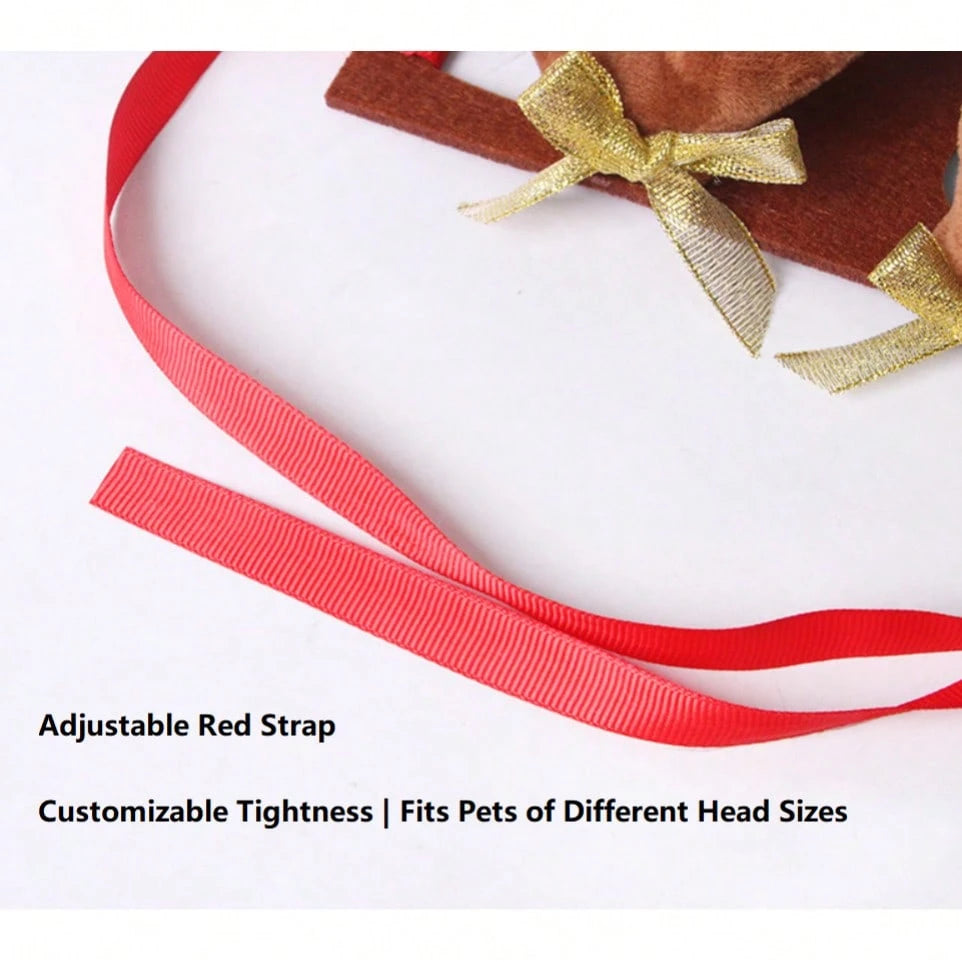 Christmas Reindeer Antler Headband for Dogs & Cats – Pet Holiday Accessory