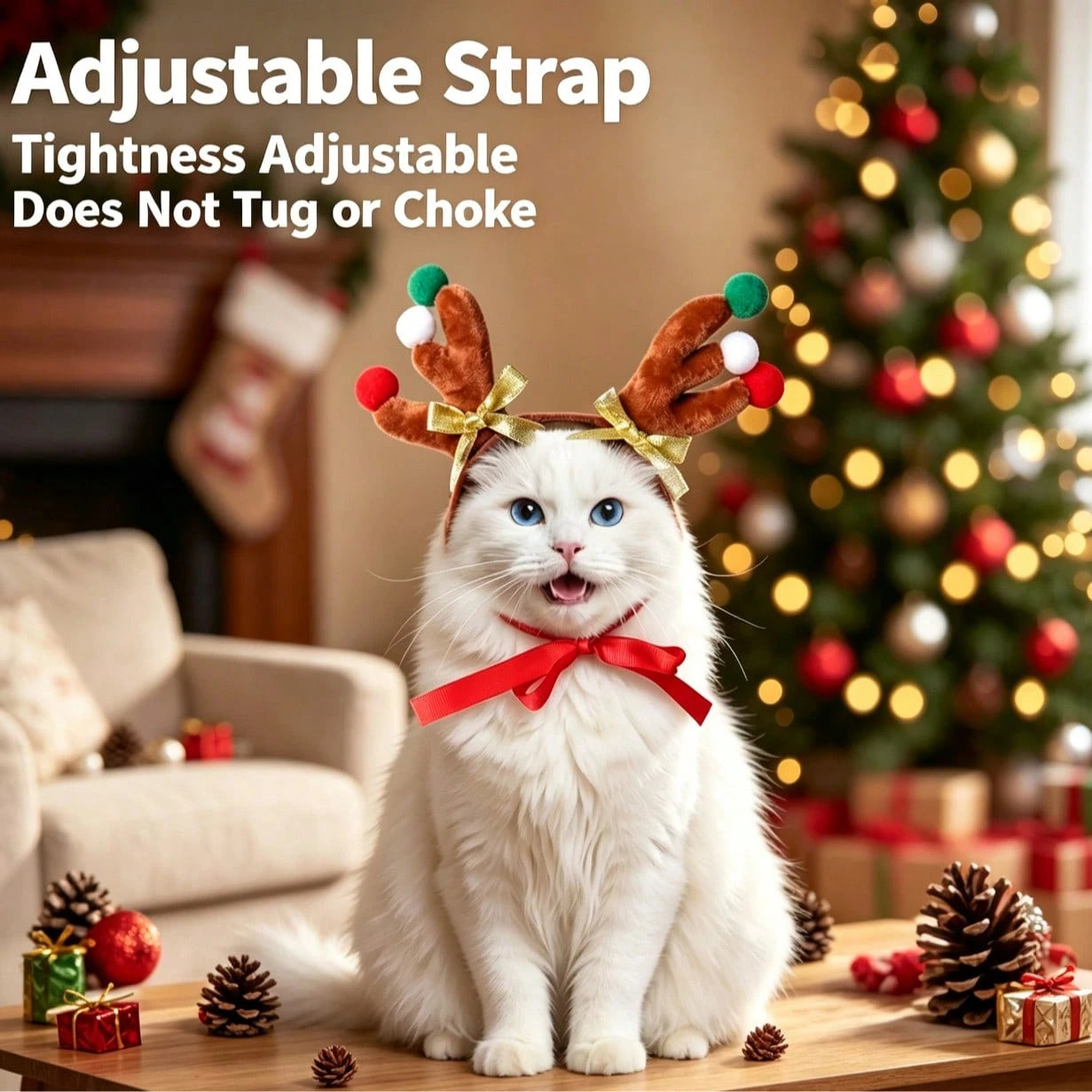 Christmas Reindeer Antler Headband for Dogs & Cats – Pet Holiday Accessory
