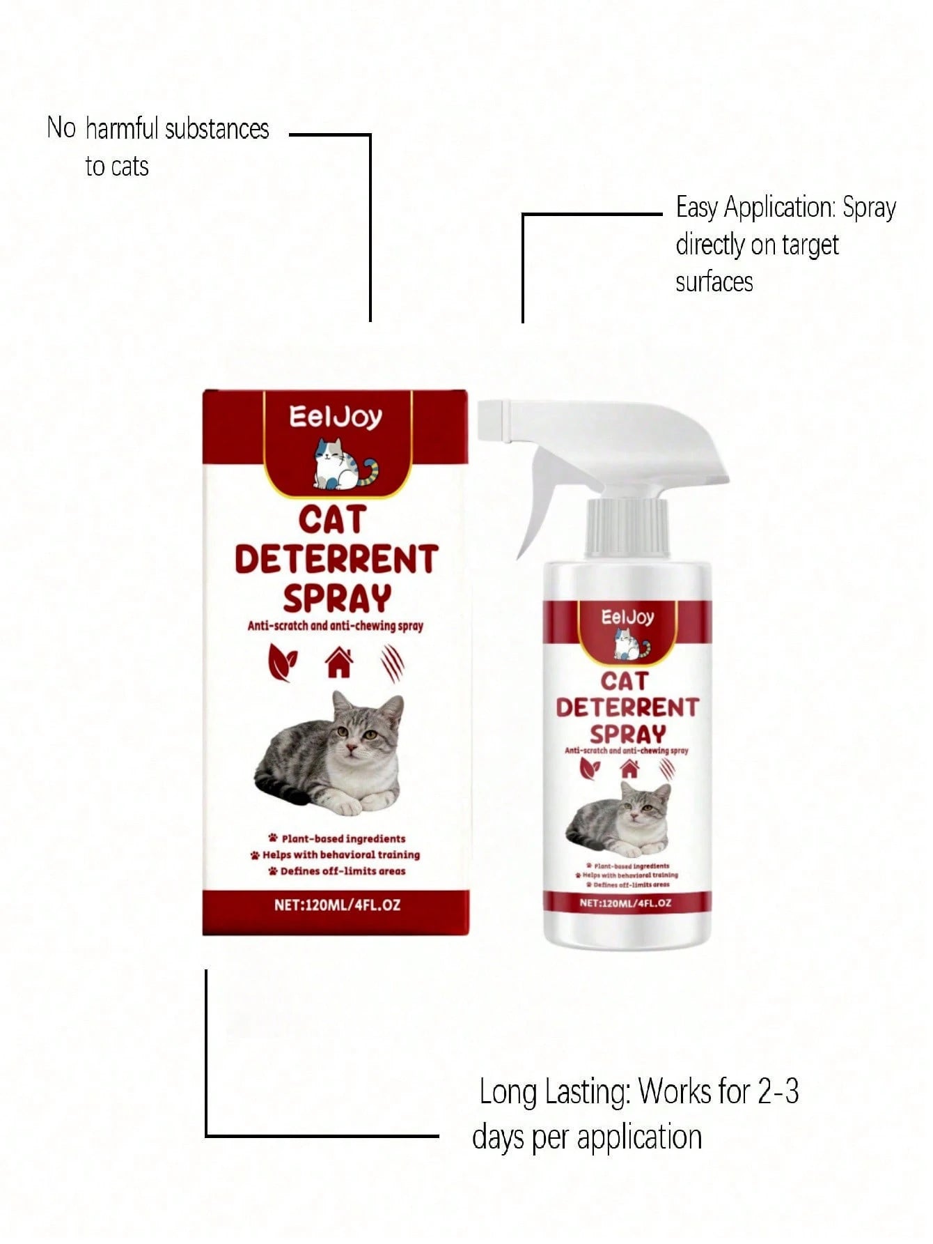 120ml Cat Repellent Spray – Anti-Scratching, Climbing & Urine Deterrent