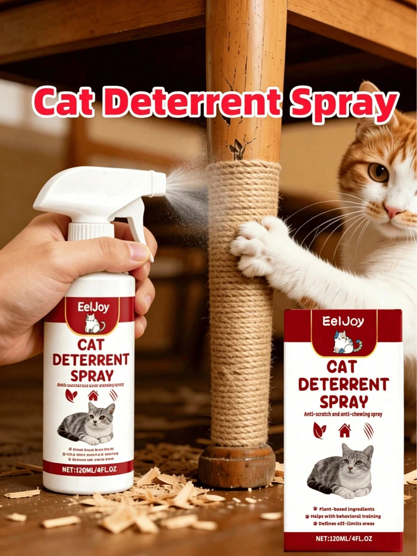 120ml Cat Repellent Spray – Anti-Scratching, Climbing & Urine Deterrent