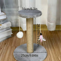 Mini Sisal Cat Scratching Post with Pom-Pom & Feather Toy | Interactive Cat Treec