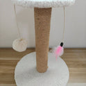 Mini Sisal Cat Scratching Post with Pom-Pom & Feather Toy | Interactive Cat Treec