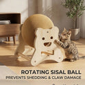 Interactive Sisal Cat Scratching Post with Rolling Ball Toy | Durable Cat Scratcher