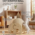 Interactive Sisal Cat Scratching Post with Rolling Ball Toy | Durable Cat Scratcher