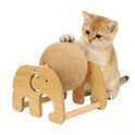 Interactive Sisal Cat Scratching Post with Rolling Ball Toy | Durable Cat Scratcher