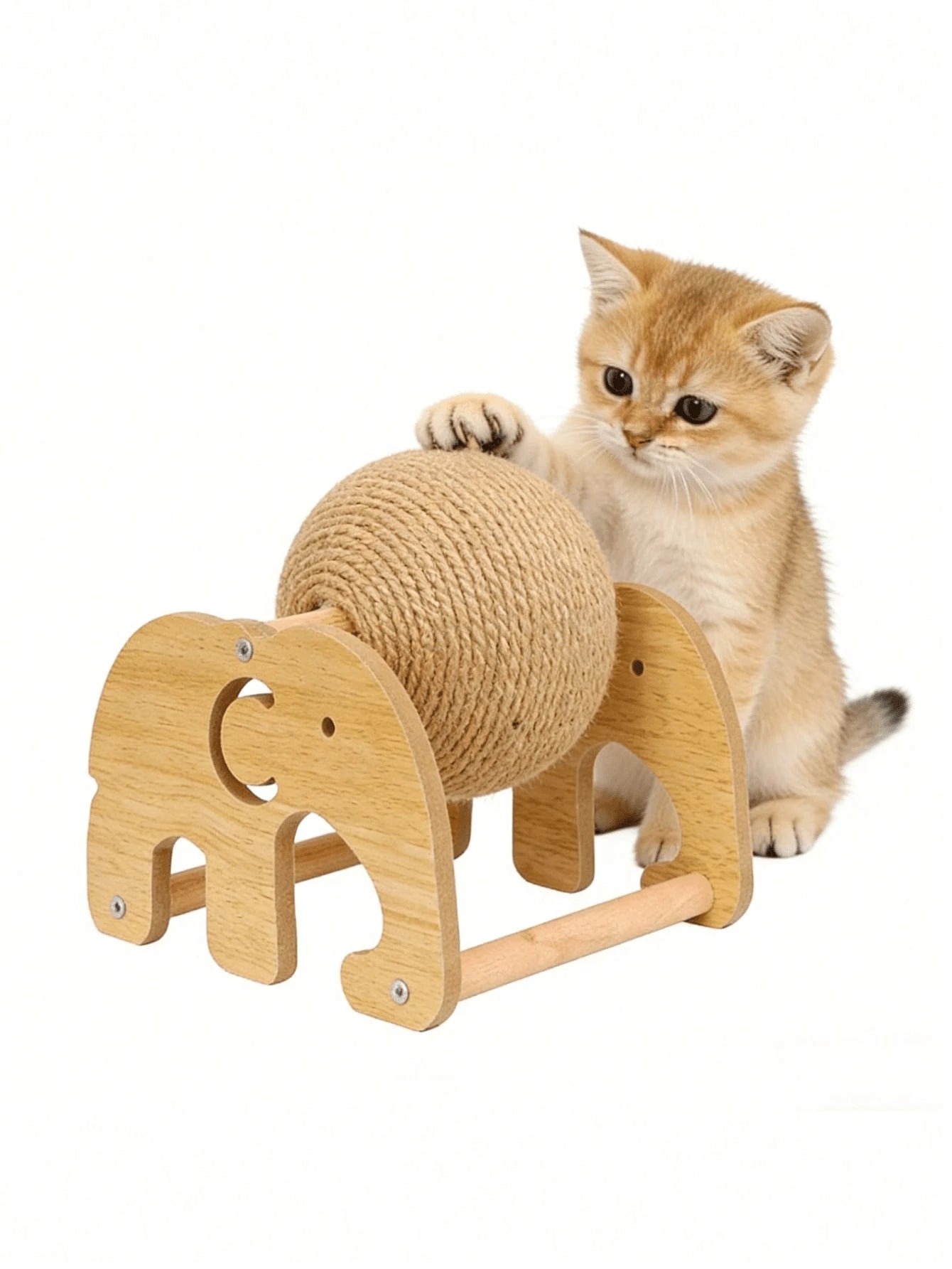 Interactive Sisal Cat Scratching Post with Rolling Ball Toy | Durable Cat Scratcher