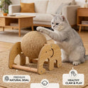 Interactive Sisal Cat Scratching Post with Rolling Ball Toy | Durable Cat Scratcher