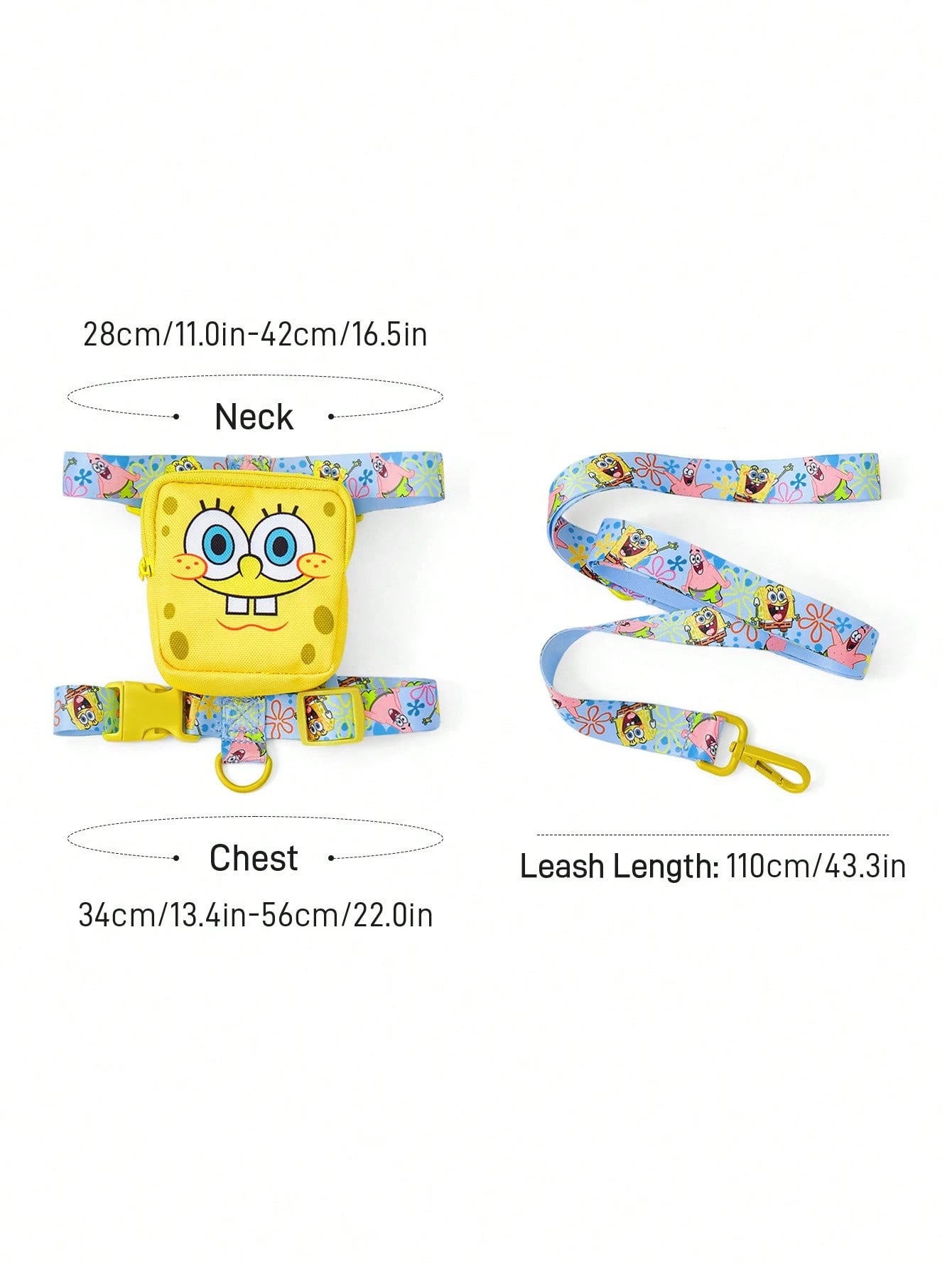 SpongeBob Pet Collar & Leash Set for Cats & Small Dogs