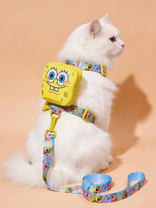 SpongeBob Pet Collar & Leash Set for Cats & Small Dogs