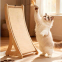 Curved Sisal Cat Scratching Post with Hanging Feather Toy | Durable Cat Scratcher