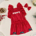 Santa Claus Princess Pet Dress – Warm Christmas Fleece Outfit for Dogs & Cats