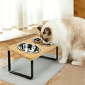 Raised Stainless Steel Double Pet Bowls | Tilted Cat & Dog Feeder