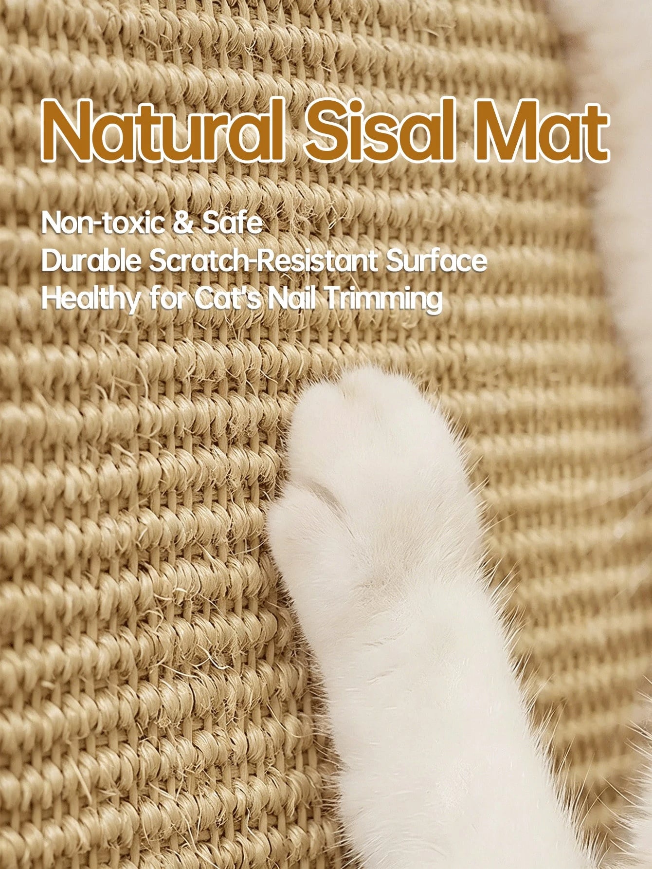 Sisal Cat Scratcher Mat | Durable Scratch Pad for Walls & Furniture