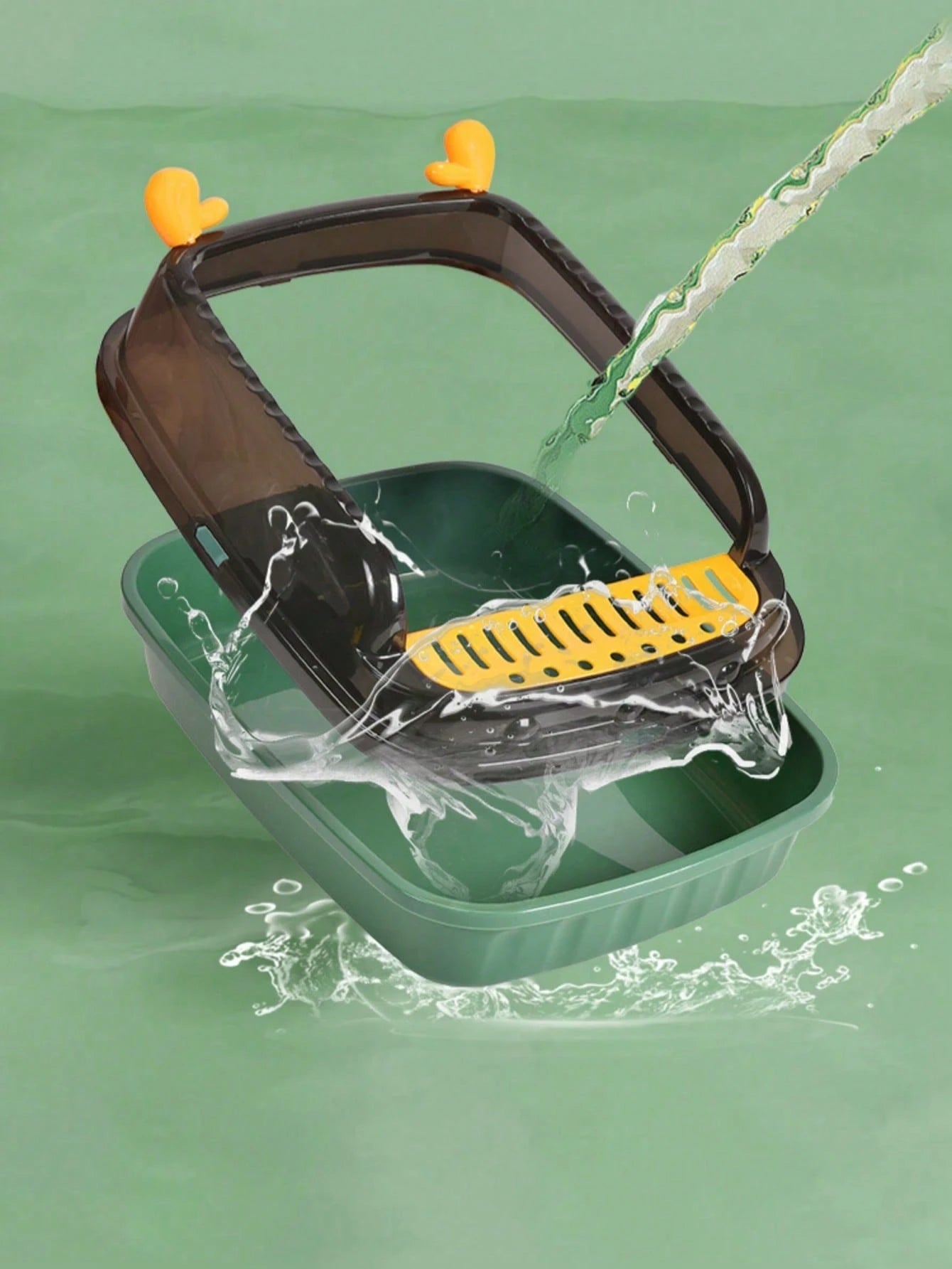 Semi-Enclosed High-Sided Cat Litter Box | Anti-Splash with Scoop