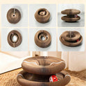 Interactive Accordion Cat Scratching Board with Bell Ball | Foldable Cardboard Cat Scratcher