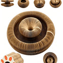 Interactive Accordion Cat Scratching Board with Bell Ball | Foldable Cardboard Cat Scratcher