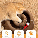 Interactive Accordion Cat Scratching Board with Bell Ball | Foldable Cardboard Cat Scratcher