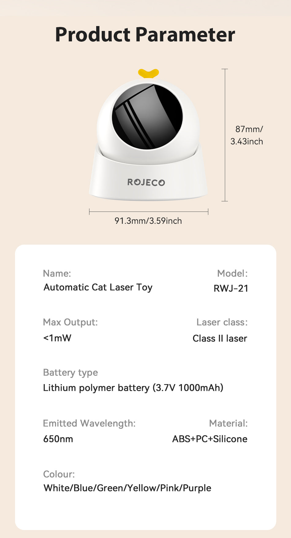 ROJECO Interactive Laser Cat Toy: The Ultimate Automatic Playmate for Your Cat