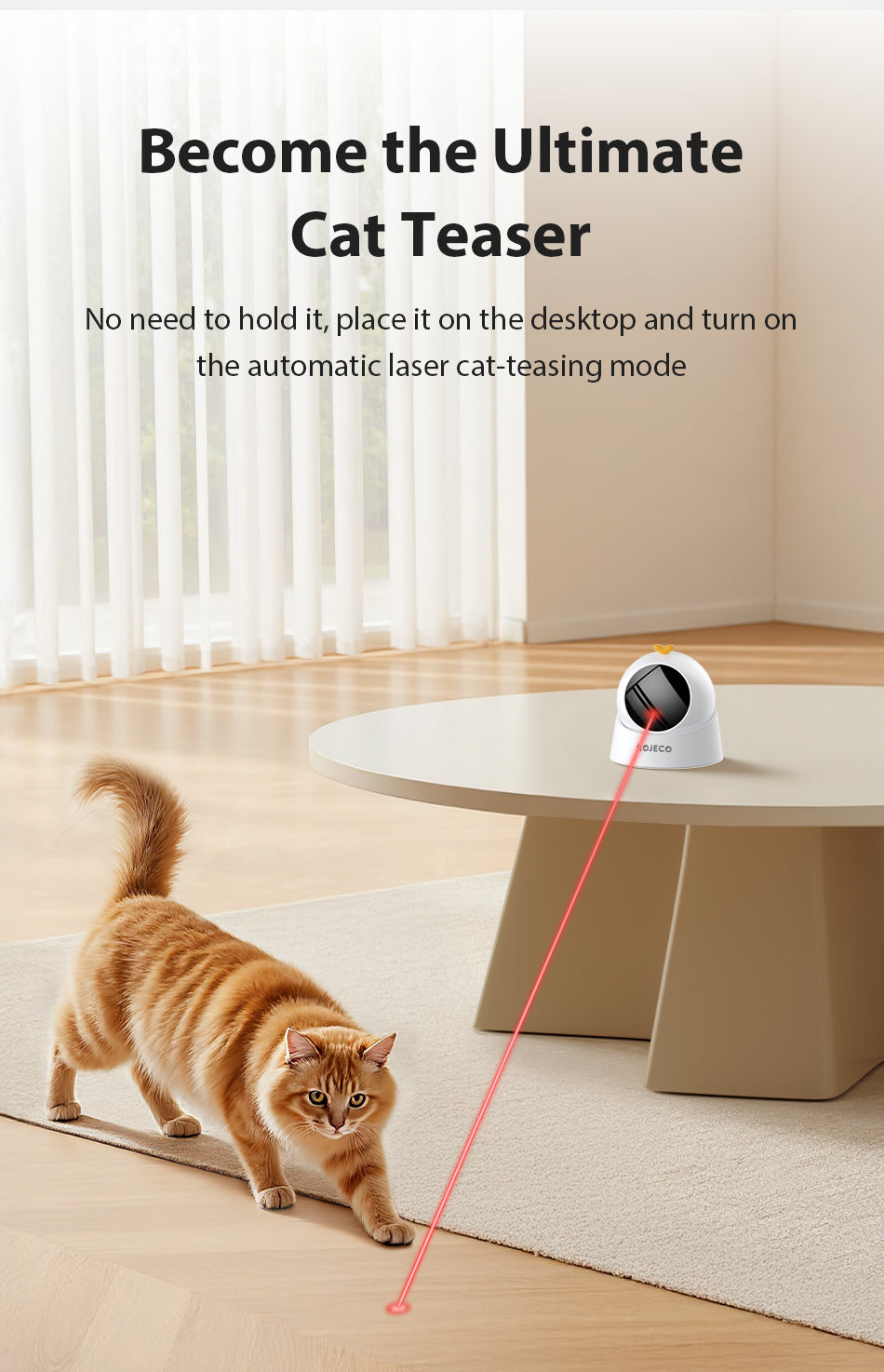 ROJECO Interactive Laser Cat Toy: The Ultimate Automatic Playmate for Your Cat