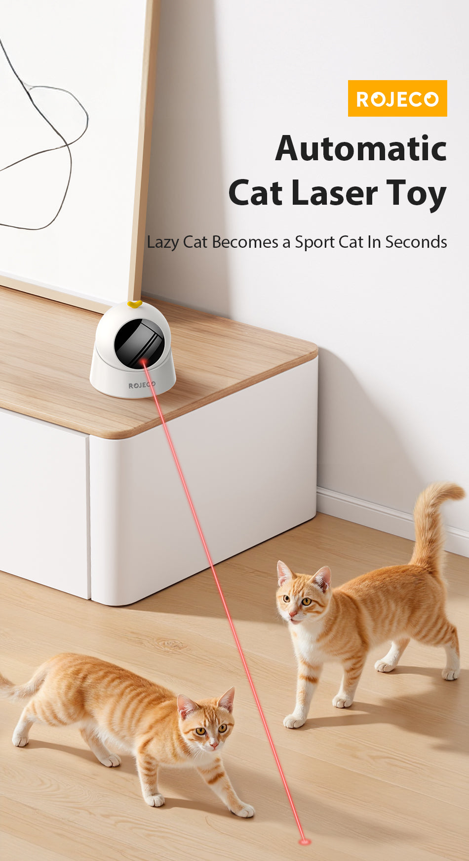 ROJECO Interactive Laser Cat Toy: The Ultimate Automatic Playmate for Your Cat